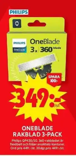 ICA Maxi PHILIPS Oneblade rakblad 3-pack erbjuda