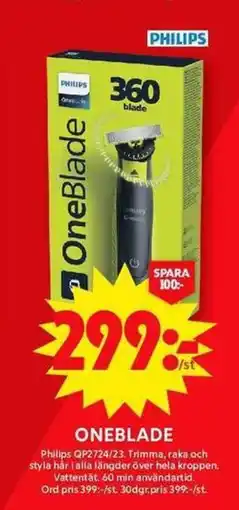ICA Maxi PHILIPS Oneblade erbjuda