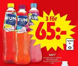 ICA Maxi FUN LIGHT Saft erbjuda