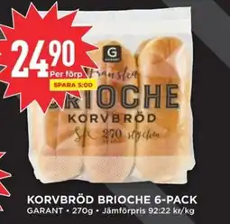 Willys GARANT Korvbröd brioche 6-pack erbjuda