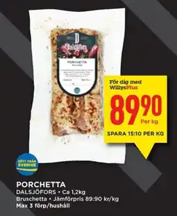 Willys Porchetta erbjuda