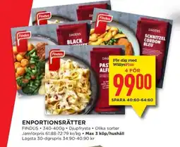 Willys FINDUS Enportionsrätter erbjuda