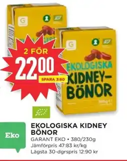 Willys GARANT Ekologiska kidney- bönor erbjuda