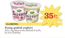 Hemköp ARLA Kvarg, grekisk yoghurt erbjuda
