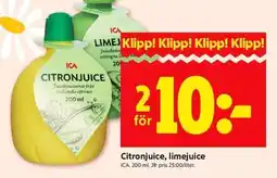 ICA Kvantum ICA Citronjuice, limejuice erbjuda