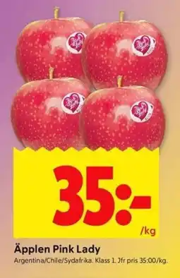 ICA Kvantum Äpplen pink lady erbjuda