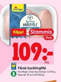 ICA Kvantum Färsk kycklingfilé erbjuda