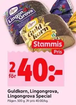 ICA Kvantum PAGEN Guldkorn, lingongrova, lingongrova special erbjuda