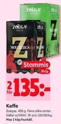ICA Kvantum ZOEGAS Kaffe erbjuda