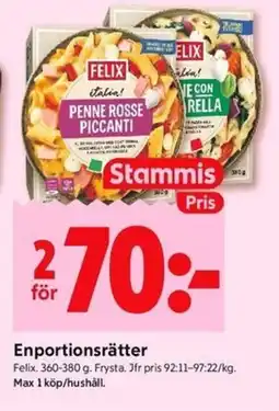 ICA Kvantum FELIX Enportionsrätter erbjuda