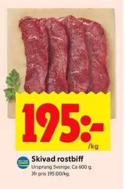 ICA Kvantum Skivad rostbiff erbjuda