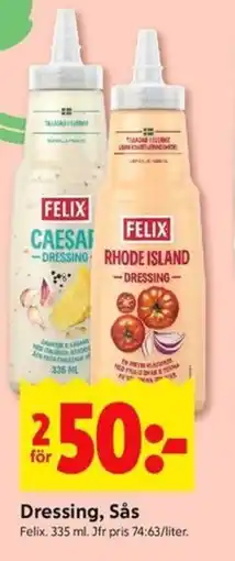 ICA Kvantum FELIX Dressing, sås erbjuda