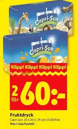 ICA Kvantum CAPRI-SUN Fruktdryck erbjuda