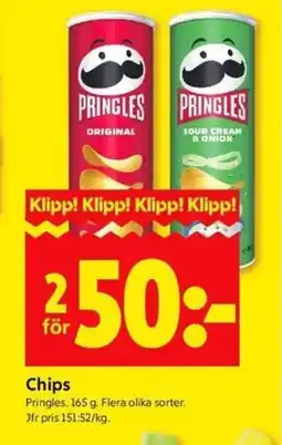 ICA Kvantum PRINGLES Chips erbjuda