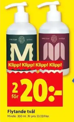 ICA Kvantum MIRELLE Flytande tvål erbjuda