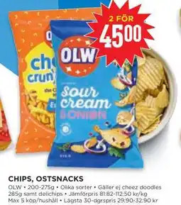 Willys Chips, Ostsnacks erbjuda