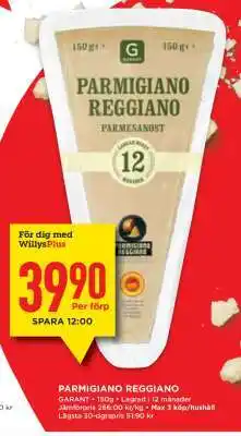 Willys Parmigiano Reggiano erbjuda