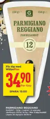 Willys Parmigiano Reggiano erbjuda