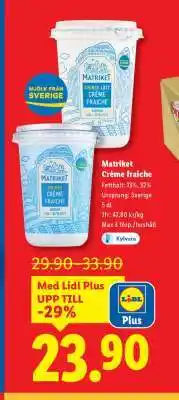 Lidl MATRIKET Crème fraiche erbjuda