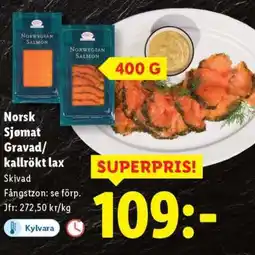 Lidl Norsk Sjømat Gravad/kallrökt lax erbjuda