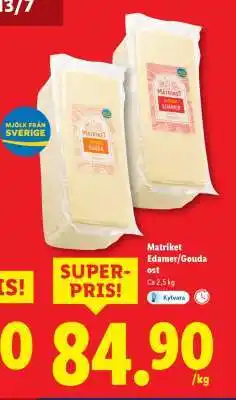 Lidl Matriket Edamer/Gouda ost erbjuda