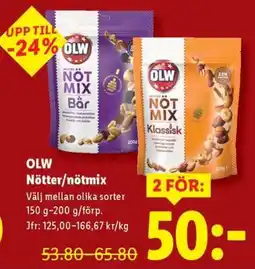 Lidl OLW Nötter/nötmix erbjuda