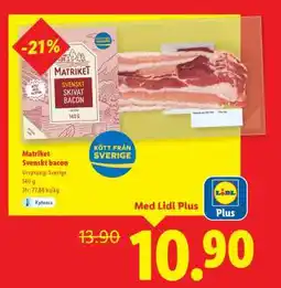 Lidl MATRIKET Svenskt bacon erbjuda