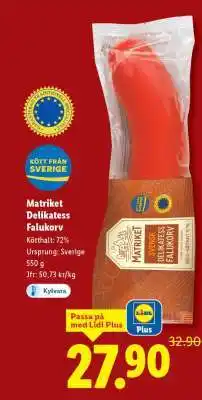Lidl Matriket Delikatess falukorv erbjuda