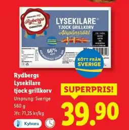 Lidl Rydbergs Lysekilare tjock grillkorv erbjuda