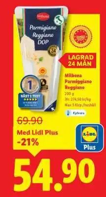 Lidl Milbona Parmigiano Reggiano erbjuda