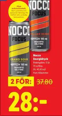 Lidl NOCCO Energidryck erbjuda