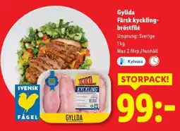 Lidl GYLLDA Färsk kycklingbröstfilé erbjuda
