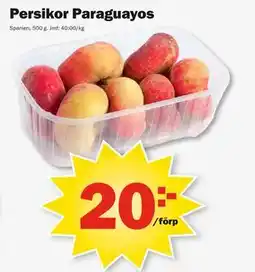 Pekås Persikor Paraguayos erbjuda