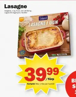 Pekås Lasagne erbjuda