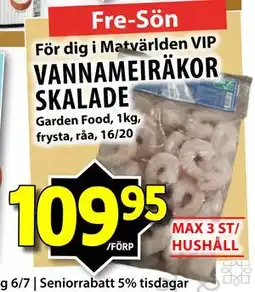 Matvärlden Tensta VANNAMEIRÄKOR SKALADE erbjuda