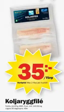 Pekås Koljaryggfilé erbjuda
