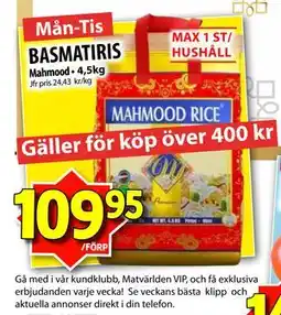 Matvärlden Tensta BASMATIRIS erbjuda