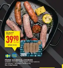 Willys FÄRSK SALSICCIA, CHORIZO erbjuda
