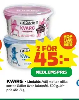 Coop LINDAHLS Kvarg erbjuda