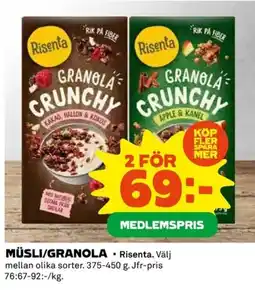 Coop RISENTA Müsli/granola erbjuda