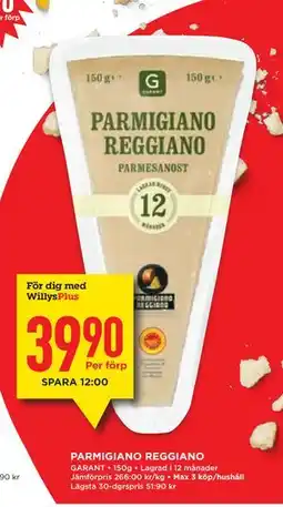 Willys Hemma PARMIGIANO REGGIANO erbjuda