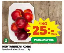 Coop Daglivs NEKTARINER I KORG erbjuda