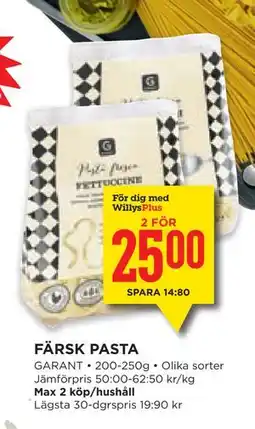 Willys Hemma FÄRSK PASTA erbjuda