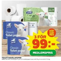 Coop Daglivs TOALETT/HUSHÅLLSPAPPER erbjuda