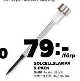 Coop Daglivs SOLCELLSLAMPA 5-PACK erbjuda