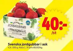 ICA Supermarket ICA Svenska jordgubbar i ask erbjuda