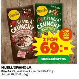 Coop Daglivs MÜSLI/GRANOLA erbjuda