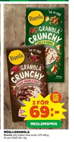 Coop Daglivs MÜSLI/GRANOLA erbjuda
