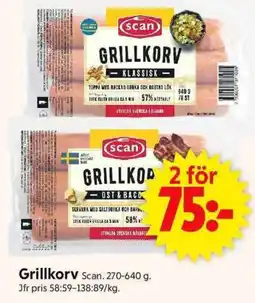 ICA Supermarket SCAN Grillkorv erbjuda