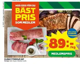 Coop FLÄSKYTTERFILÉ I BIT erbjuda